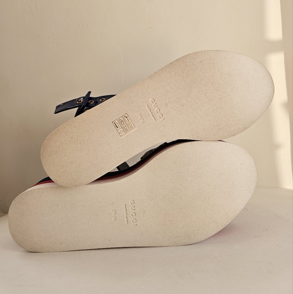 Gucci Patent Leather and Gingham Platform Sandals, 39 - Picture 8 of 10